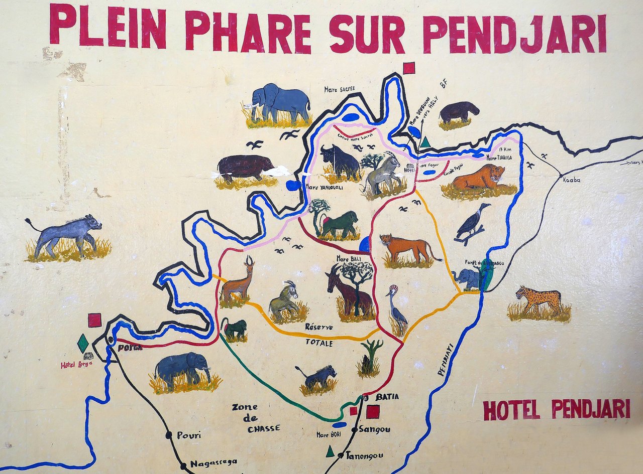 Un plan du parc de la Pendjari.