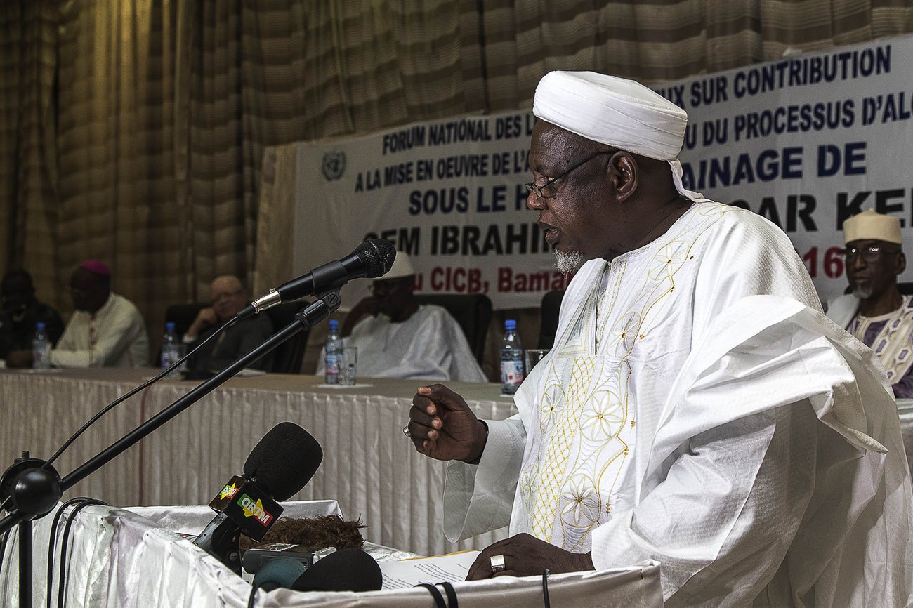 L'imam Mahmoud Dicko, en août 2016 à Bamako.