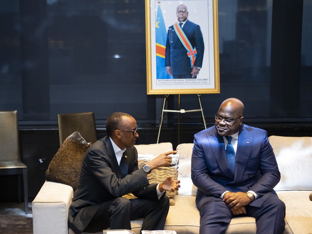 Paul Kagame et Félix Tshisekedi, en septembre 2019.