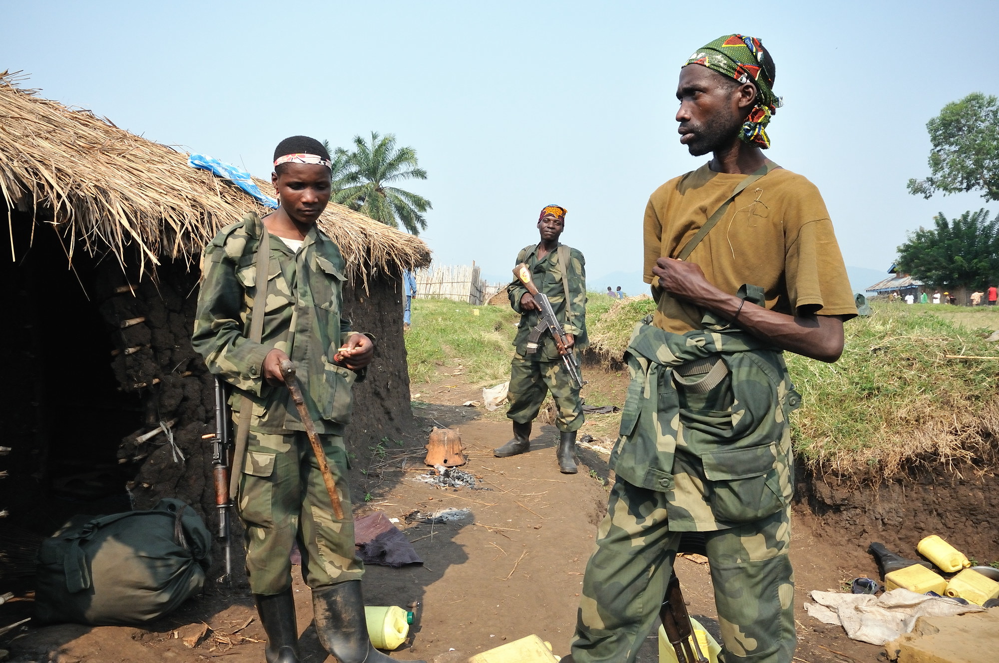 Des combattants du M23, à Rutsuhuru dans le Nord-Kivu (2012). Leur retour début 2022 s'est accompagné de nouvelles violences dans les zones minières.