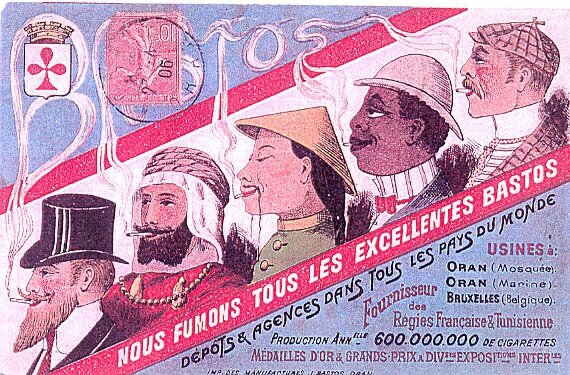 Publicité pour les cigarettes de la marque Bastos, rachetée en 1985 par Bolloré.