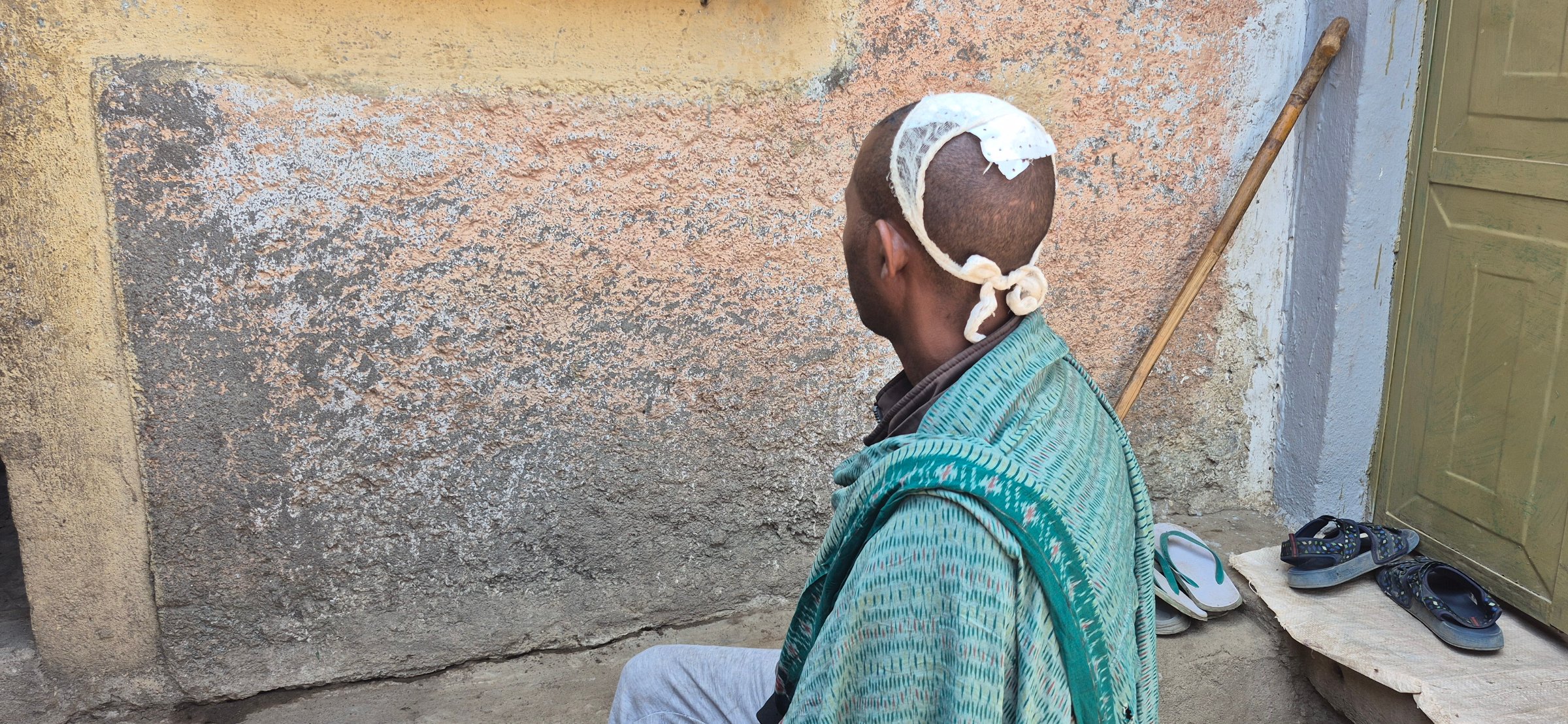 Alemu Haile, 37, was shot and injured during the demonstration in Adi Gudum on 11 March.