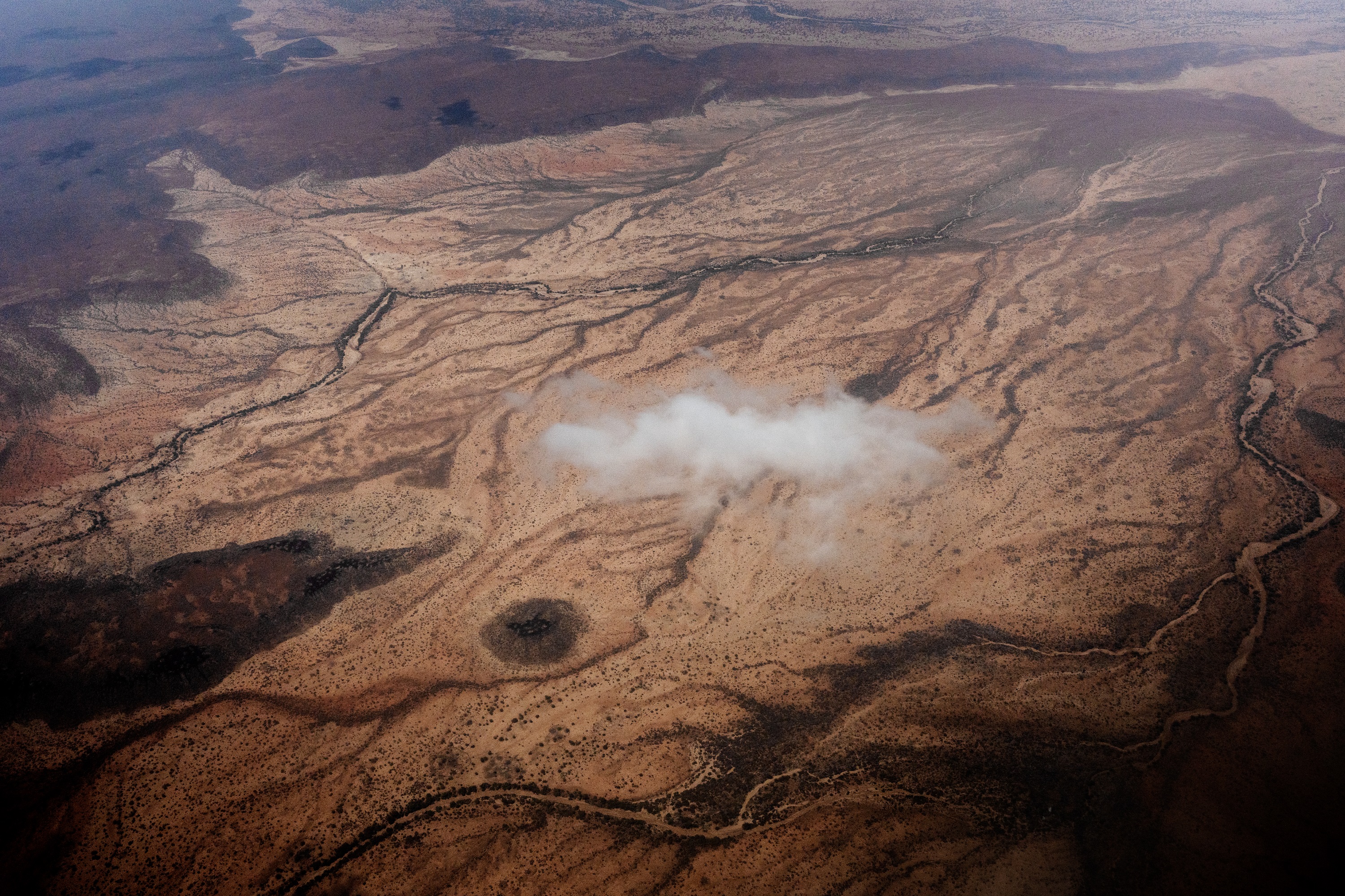 Vu aérienne entre Marsabit et Laisamis (10 février 2023).