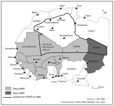 Une carte de la zone de délimitation de l'OCRS.