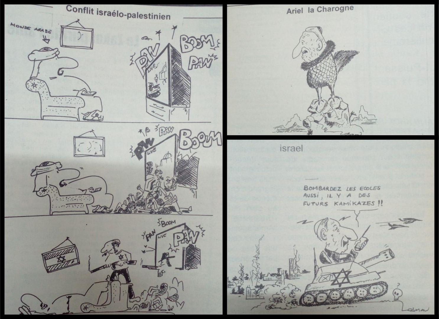 Illustrations parues dans le journal {La Nation} en 2001.