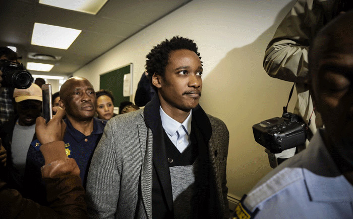 Duduzane Zuma, le fils de l'ancien président, lors de son inculpation pour corruption, en juillet 2018.