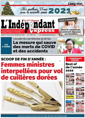 La une du numéro incriminé de {L'Indépendant Express}.