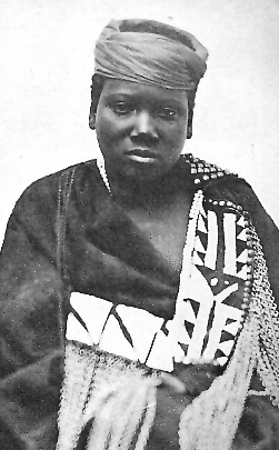 Photo représentant Nongqawuse, la jeune prophétesse (autour de 1856).