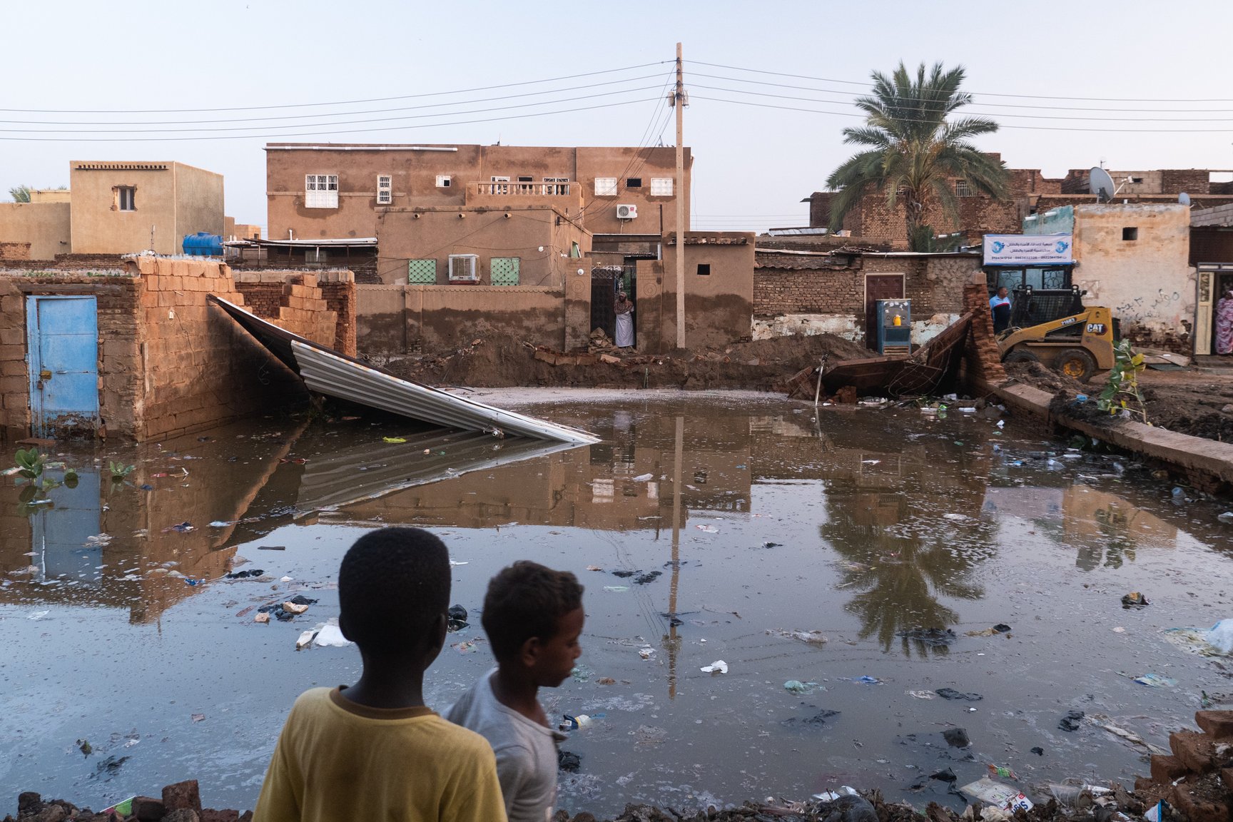 L'île de Tuti, à la confluence du Nil bleu et du Nil blanc, à Khartoum, est régulièrement inondée, comme ici, en août 2021.