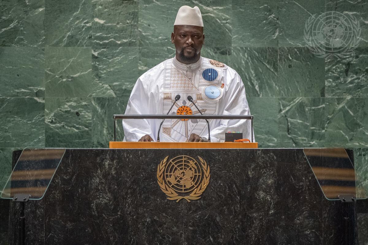 Mamadi Doumbouya, à la tribune des Nations unies, le 21 septembre 2023.