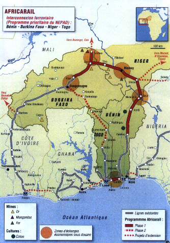Tracé du projet Africarail.