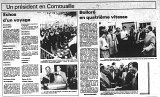 Une archive du journal breton {Le Télégramme} relatant la visite de François Mitterrand à l'usine Bolloré, en octobre 1985.