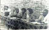 Colloque à l'occasion de la parution de l'ouvrage {Un empire peul au XIXe siècle. La Diina du Maasina}. De gauche à droite : Alpha Oumar Konaré, Ousmane Sy, Drissa Diakité, Bintou Sanankoua, Claudine Richard, et Doulaye Konaté.