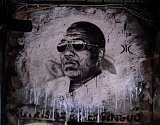 Le portrait de Charles Taylor, ancien président du Liberia, peint sur un mur (lieu inconnu).