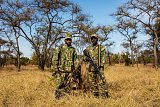 Membres de l'unité de lutte contre le braconnage du parc national d'Akagera du Rwanda.