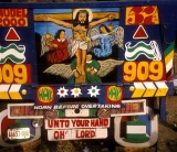 Paintings on the lorries of Christian hauliers in Kano (northern Nigeria).