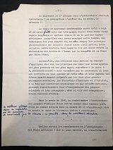 Troisième page du discours de Pierre Messmer, sur laquelle figurent des notes manuscrites.
