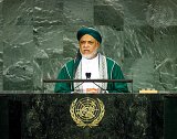 Ahmed Abdallah Mohamed Sambi, en 2009, à la tribune des Nations unies.