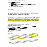 En haut, réponse du 23 décembre 2014 du département d'Intégrité de la Banque mondiale au lanceur d'alerte René Bauman : « L'INT n'a pas trouvé de preuves de fraude ou de corruption concernant le personnel du groupe de la Banque mondiale [...] ». En bas, réponse du 28 juin 2019 d'Ingo Burghardt, du service juridique de la Banque mondiale, à René Bauman suite à son message au président de la Banque, David Malpass : « La Banque mondiale s'oppose fermement à vos accusations scandaleuses [...] La Banque mondiale se réserve le droit d'exercer tout recours légal à votre encontre. »