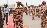 Mahamat Idriss Déby (de dos), lors de la cérémonie de clôture du DNIS, le 8 octobre 2022.