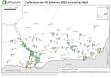 Localités attaquées par l'EI-Sahel en 2022 dans le nord-est du Mali.