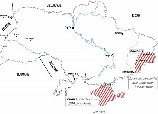 Carte de l'Ukraine (avant l'agression russe) figurant les villes évoquées dans ce reportage.