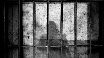 L'image présente une fenêtre avec des barreaux, offrant une vue obscure et mystérieuse. À travers le verre sale et légèrement opaque, une silhouette se découpe, créant une ambiance intrigante. L'éclairage est doux, se déversant à travers la saleté du verre, ce qui donne une atmosphère presque nostalgique. Les contours de la silhouette apparaissent flous, laissant place à l'imagination sur ce qui se trouve derrière cette barrière. Les textures des barreaux et du verre ajoutent une dimension tactile à l'ensemble.